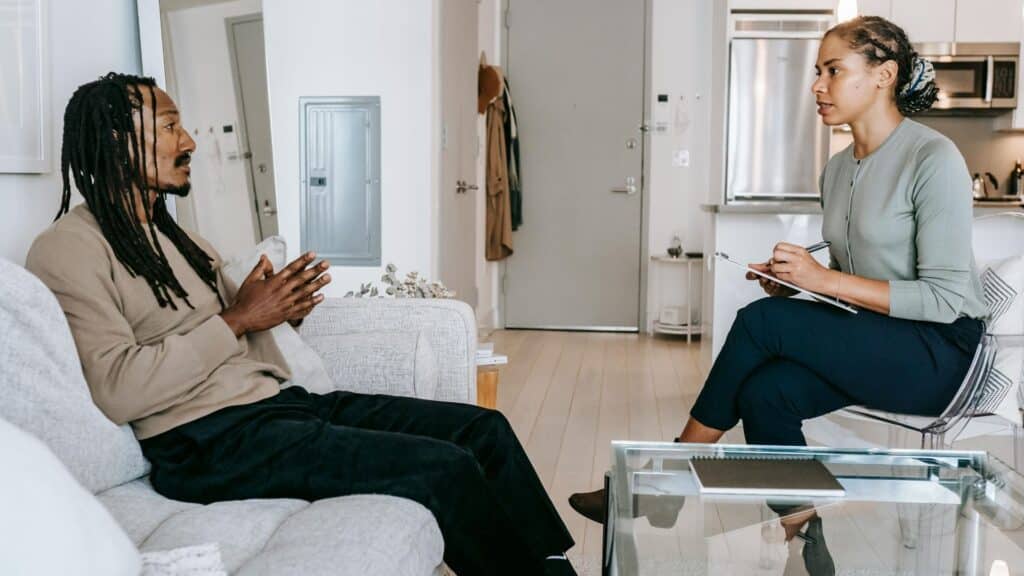 Person speaking with a counselor in a private, comfortable setting - Drug & Alcohol Rehab for Southwest Airlines Employees Person speaking with a counselor in a private, comfortable setting - Drug & Alcohol Rehab for Southwest Airlines Employees