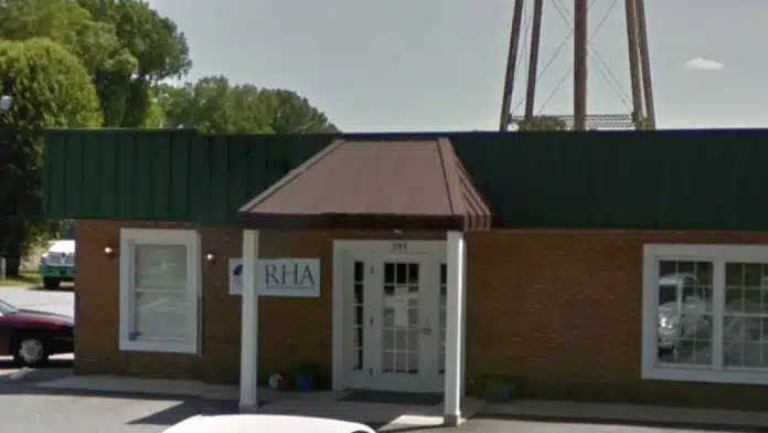Front entrance of RHA Behavioral Health Services facility in Taylorsville, North Carolina