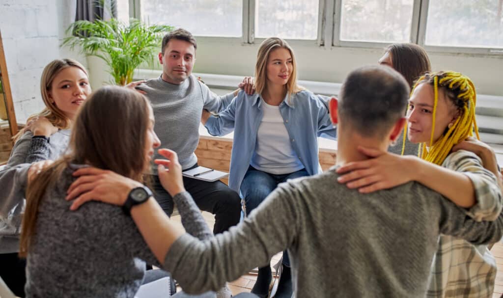 image of a support group meeting or a person enjoying a healthy, sober activity - alcohol withdrawal image of a support group meeting or a person enjoying a healthy, sober activity - alcohol withdrawal
