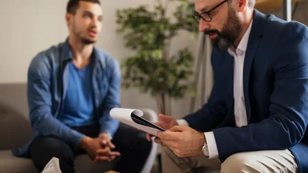 Therapist and patient in a counseling session - UnitedHealthcare Insurance Coverage for Drug and Alcohol Rehab Therapist and patient in a counseling session - UnitedHealthcare Insurance Coverage for Drug and Alcohol Rehab