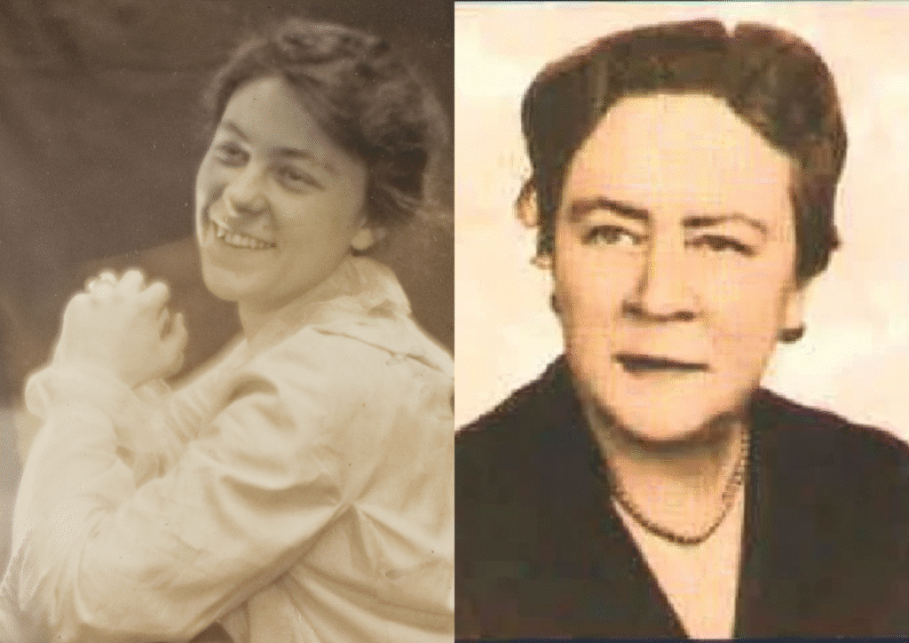 Vintage photo of Lois Wilson and Anne B., the co-founders of Al-Anon, discussing their experiences - al anon family groups