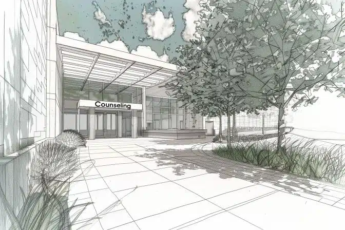 Exterior view of Yadkin Valley Extended Services in West Jefferson, NC, providing mental health, addiction recovery, and counseling services.