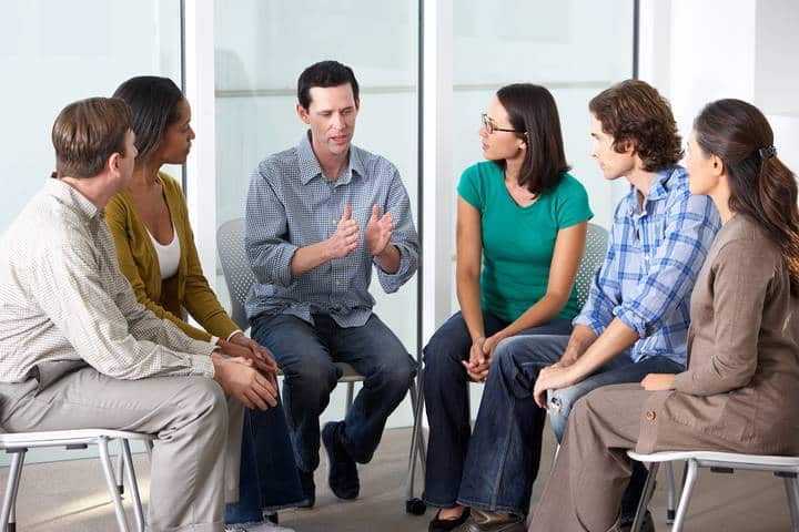 Group therapy session in a comfortable setting - Mirmont Treatment Center Group therapy session in a comfortable setting - Mirmont Treatment Center