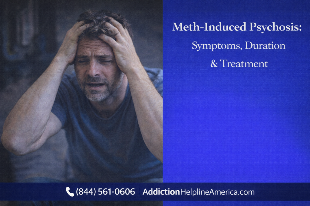 Person experiencing confusion and distress representing methamphetamine-induced psychosis symptoms