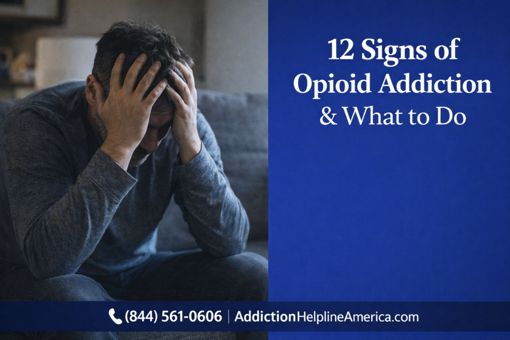 Person struggling with opioid addiction sitting alone looking distressed